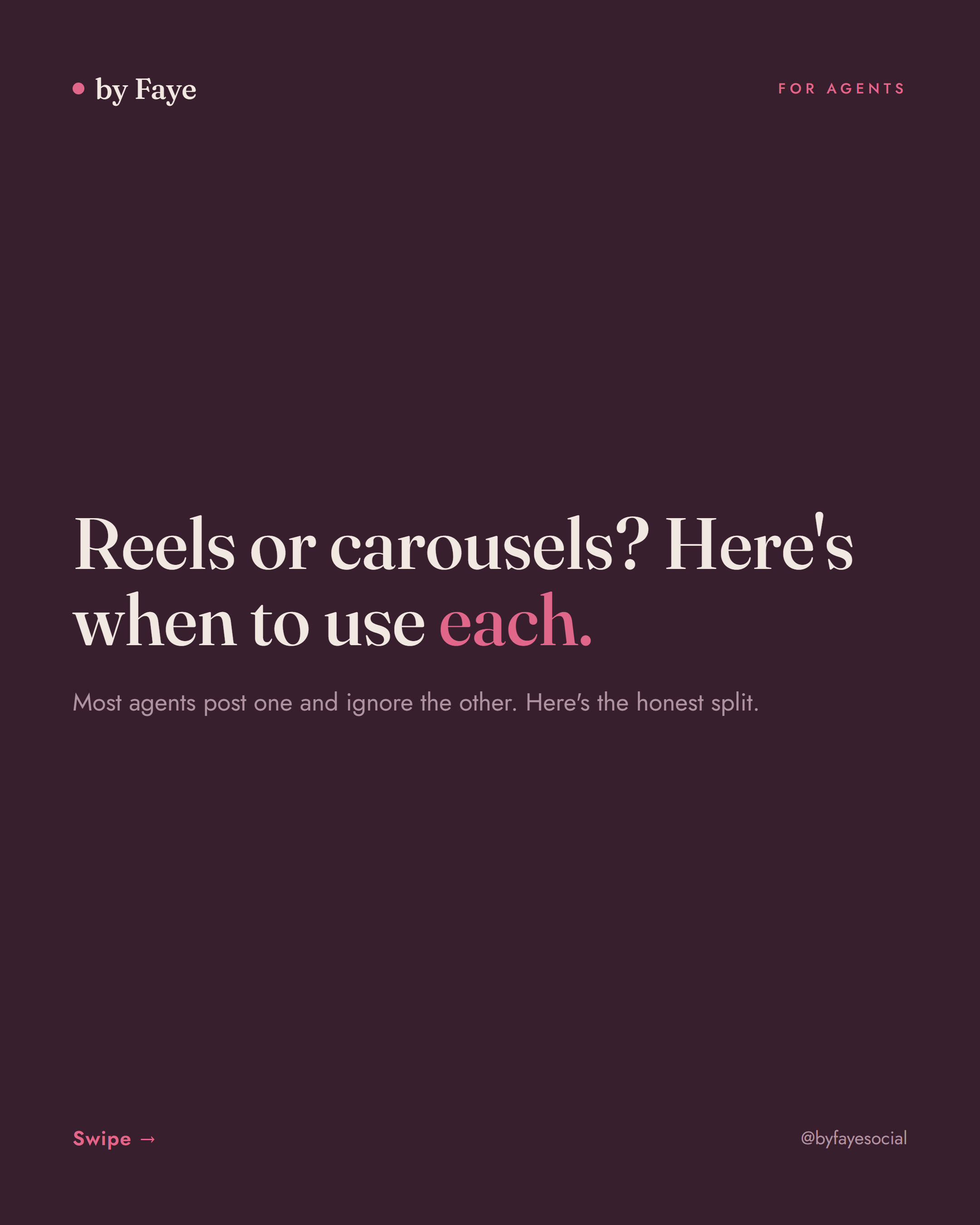 Carousel cover, reels or carousels when to use each