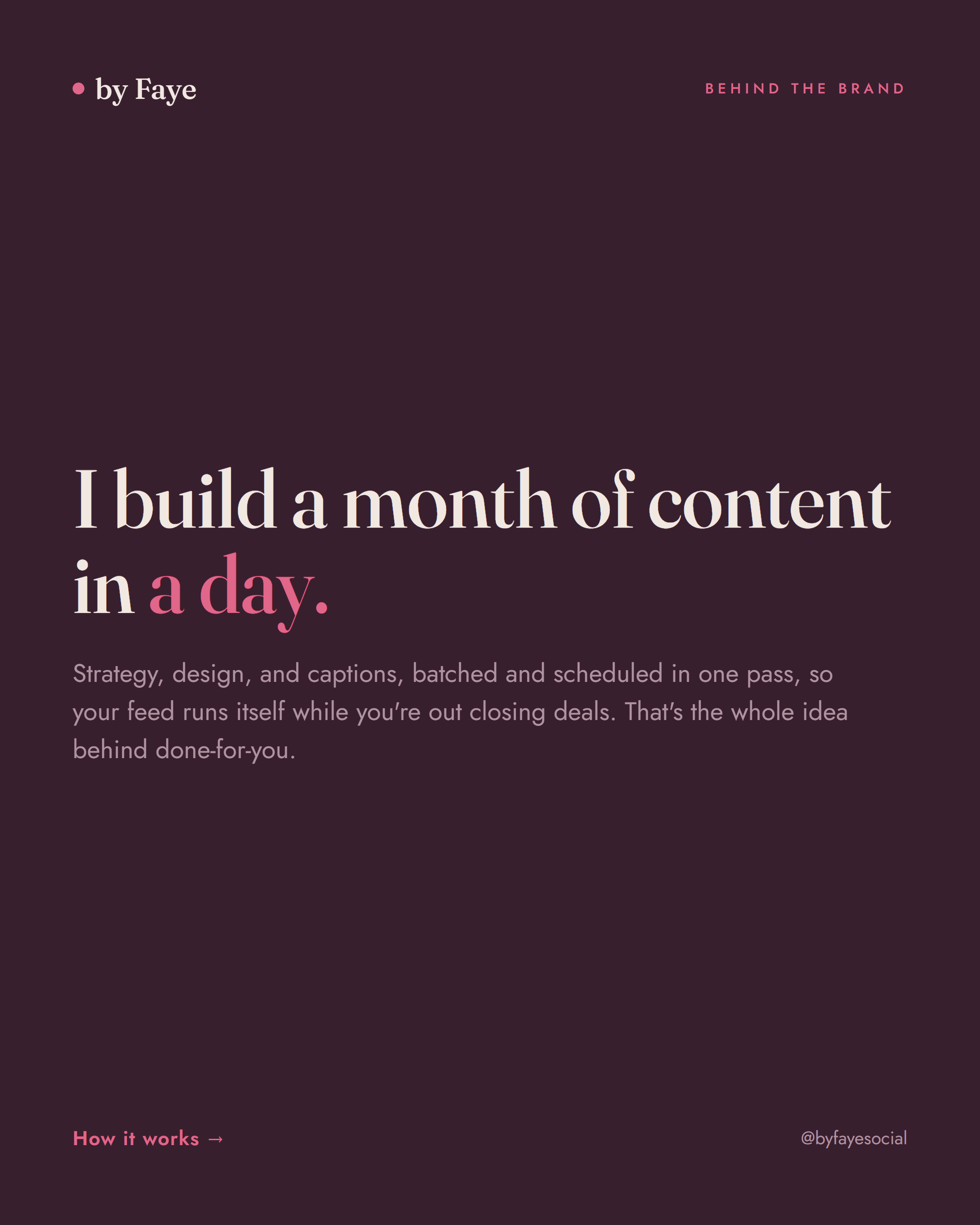 Post, I build a month of content in a day